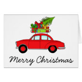 Vrolijke Kerstmis Vintage Auto (Voorkant Horizontaal)