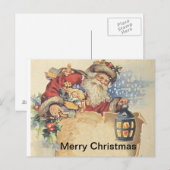 Vrolijke Kerstmis Vintage Custimizable van Feestdagenkaart (Voorkant / Achterkant)