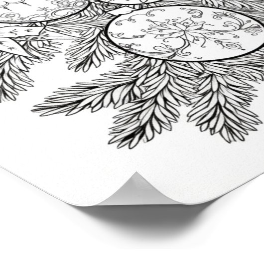 Vrolijke Kerstmis Volwassen Kleurstof Poster (Hoek)