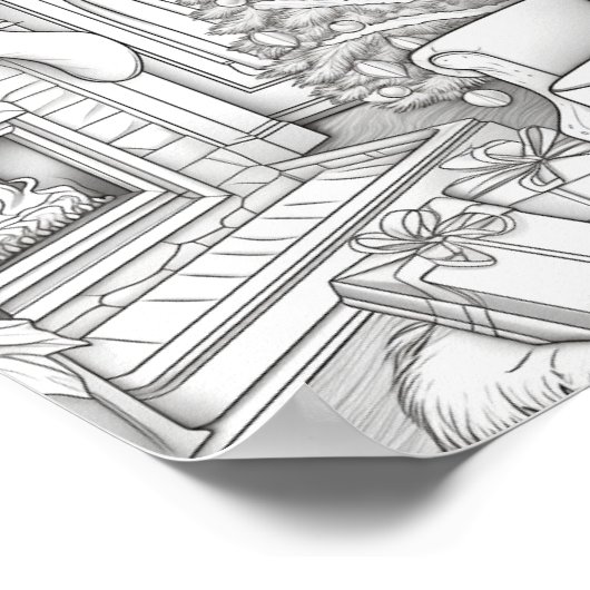 Vrolijke Kerstmis Volwassen Kleurstof Poster (Hoek)