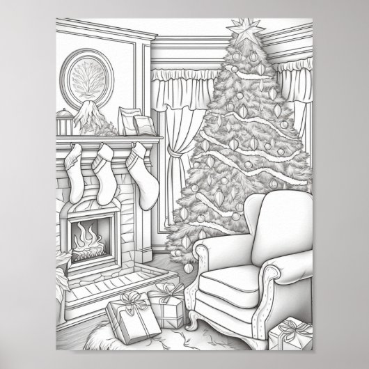 Vrolijke Kerstmis Volwassen Kleurstof Poster (Voorkant)