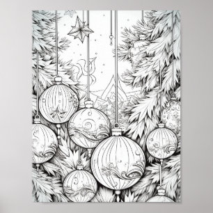 Vrolijke Kerstmis Volwassen Kleurstof Poster