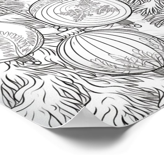 Vrolijke Kerstmis Volwassen Kleurstof Poster (Hoek)