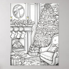 Vrolijke Kerstmis Volwassen Kleurstof Poster