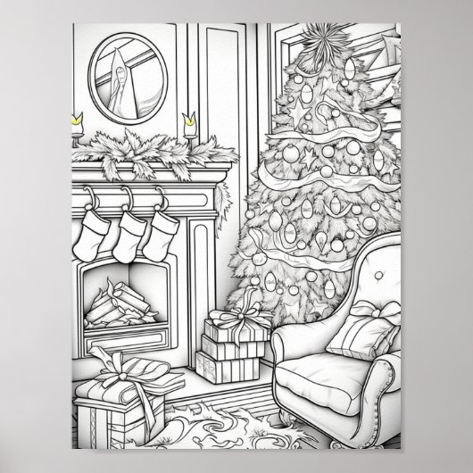 Vrolijke Kerstmis Volwassen Kleurstof Poster (Voorkant)