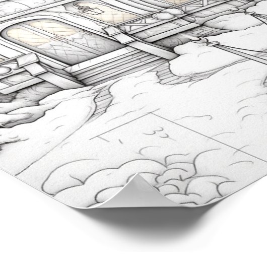 Vrolijke Kerstmis Volwassen Kleurstof Poster (Hoek)