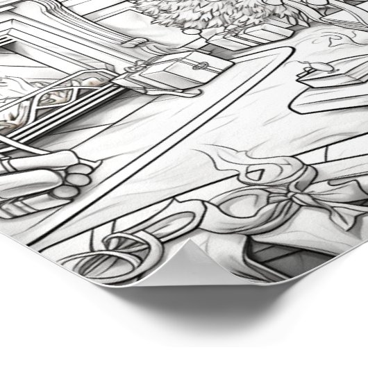 Vrolijke Kerstmis Volwassen Kleurstof Poster (Hoek)