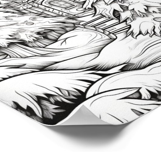 Vrolijke Kerstmis Volwassen Kleurstof Poster (Hoek)