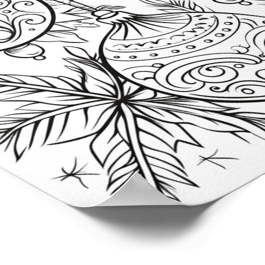 Vrolijke Kerstmis Volwassen Kleurstof Poster (Hoek)