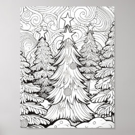 Vrolijke Kerstmis Volwassen Kleurstof Poster