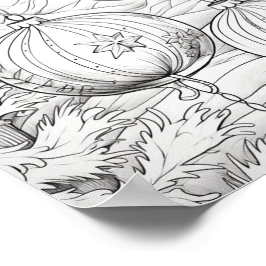 Vrolijke Kerstmis Volwassen Kleurstof Poster (Hoek)