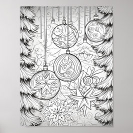 Vrolijke Kerstmis Volwassen Kleurstof Poster