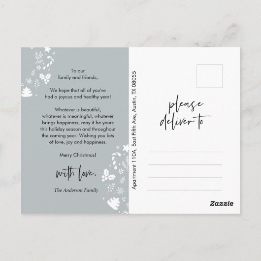 Vrolijke Kerstmis, Vrolijke Kerstmis Familie Foto Briefkaart (Achterkant)