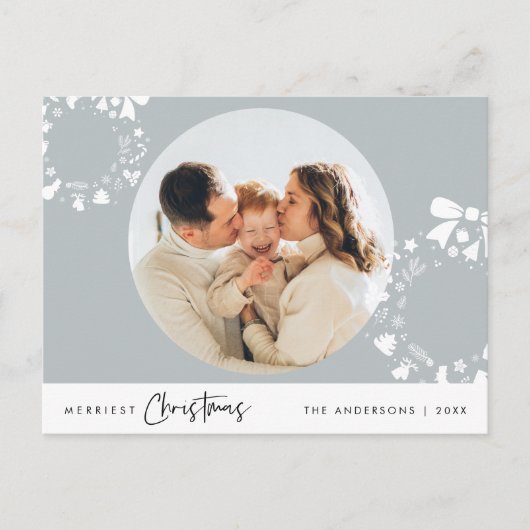 Vrolijke Kerstmis, Vrolijke Kerstmis Familie Foto Briefkaart (Voorkant)