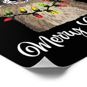 Vrolijke Kerstmis Wasbeer Santa Hat Xmas Light Pjs Poster (Hoek)