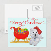 Vrolijke Kerstmis Westie Feestdagenkaart (Voorkant / Achterkant)