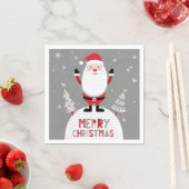 Vrolijke Kerstmis Whimsical Kerstman Servet (Insitu)