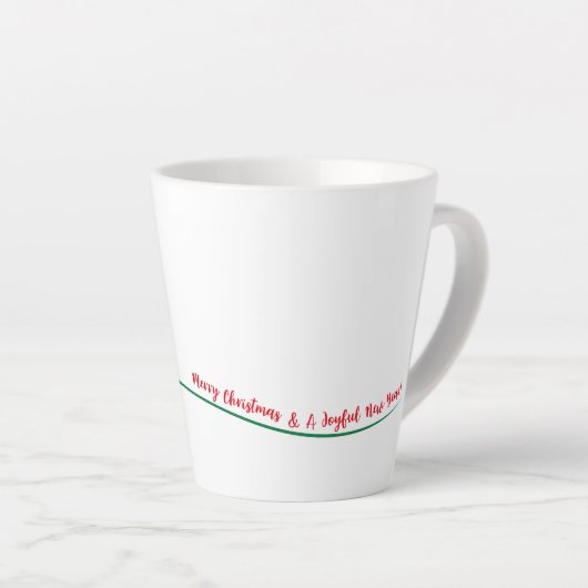 Vrolijke Kerstmis Whimsical Moderne Boom Latte Mok (Rechterhoek)
