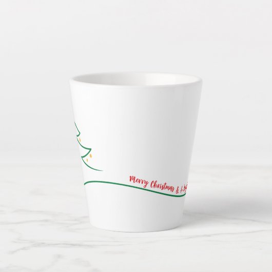 Vrolijke Kerstmis Whimsical Moderne Boom Latte Mok (Voorkant)