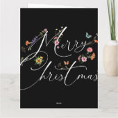 Vrolijke Kerstmis Wilde Bloemen Vakantie Groet Kaart (Achterkant)