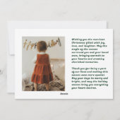 Vrolijke Kerstmis Winter Iconen geïllustreerd Feestdagenkaart (Achterkant)