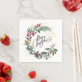 Vrolijke Kerstmis Winter Krans Vakantie Servet (Insitu)
