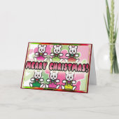 Vrolijke Kerstmis! - Witte Kaart Teddy (Voorkant)