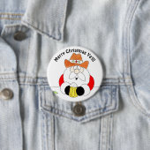 Vrolijke Kerstmis Ya zal de Button van Kerstmis (In situ)