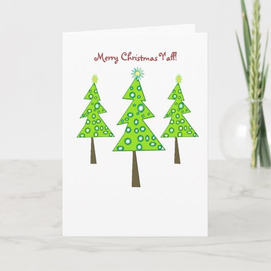 Vrolijke Kerstmis Y'all! Feestdagen Kaart (Voorkant)