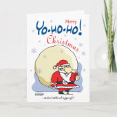 Vrolijke Kerstmis Yo -yo-ho… en een fles Feestdagen Kaart (Voorkant)