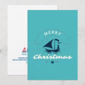 Vrolijke Kerstmis Zeilboot Feestdagenkaart (Voorkant / Achterkant)