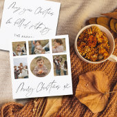 Vrolijke Kerstmis Zwart & Wit Fotocollage Feestdagenkaart