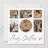 Vrolijke Kerstmis Zwart & Wit Fotocollage Feestdagenkaart (Voorkant)