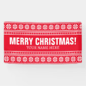 Vrolijke Kerstmisbanner voor commerciële zaken Spandoek (Horizontaal)