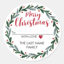 Vrolijke Kerstmisetiketten voor Kerstmiscadeaus Ronde Sticker