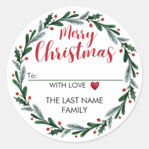 Vrolijke Kerstmisetiketten voor Kerstmiscadeaus Ronde Sticker