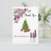 Vrolijke Kerstmisfoto Dank u kaart (Staand voorkant)