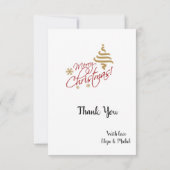 Vrolijke Kerstmisfoto Dank u kaart (Achterkant)