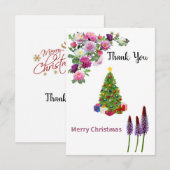 Vrolijke Kerstmisfoto Dank u kaart (Voorkant / Achterkant)