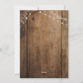 Vrolijke Kerstmisfoto w/Rustiek Hout & Lichten Feestdagenkaart (Achterkant)