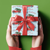 Vrolijke Kerstmiskalligrafie Schattigee Rustieke R Cadeaupapier