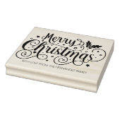 Vrolijke Kerstmiskalligrafie Versierd, Groot Rubberstempel (Stempel)