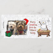 Vrolijke Kerstmiskerststal Baby Jesus Snowman (Voorkant / Achterkant)