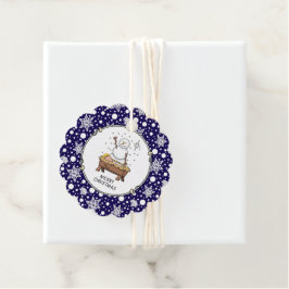 Vrolijke Kerstmiskerststal Baby Jesus Snowman Bedankjes Labels