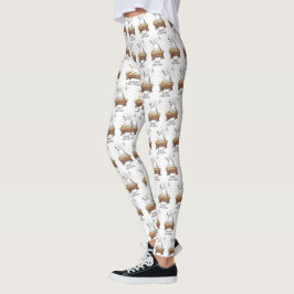 Vrolijke Kerstmiskerststal Baby Jesus Snowman Leggings
