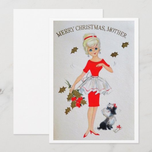 vrolijke kerstmoeder feestdagenkaart (Voorkant / Achterkant)
