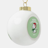 Vrolijke Kerstmuis Keramische Bal Ornament (Links)