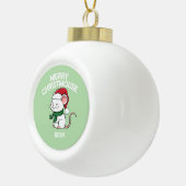 Vrolijke Kerstmuis Keramische Bal Ornament (Rechts)