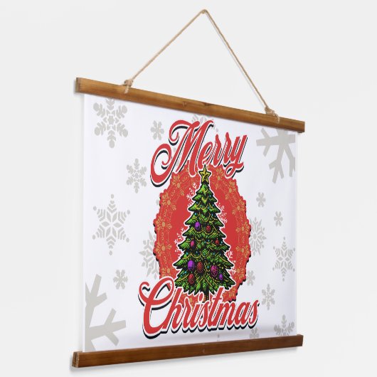 Vrolijke kerstmuurkunst hangend wandkleed (Gebogen)