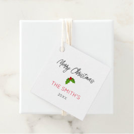 Vrolijke Kerstnaam Holly Jaar Feestelijke Vakantie Bedankjes Labels